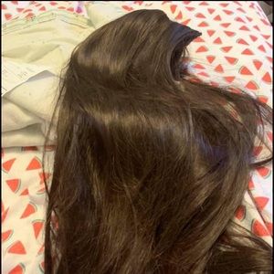 22in dark brown u-clip